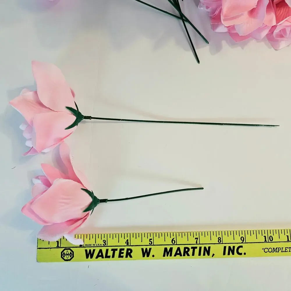 Pink Artificial Rose Stems 30pc Flowers Wedding Floral Decor Craft Supply Lot